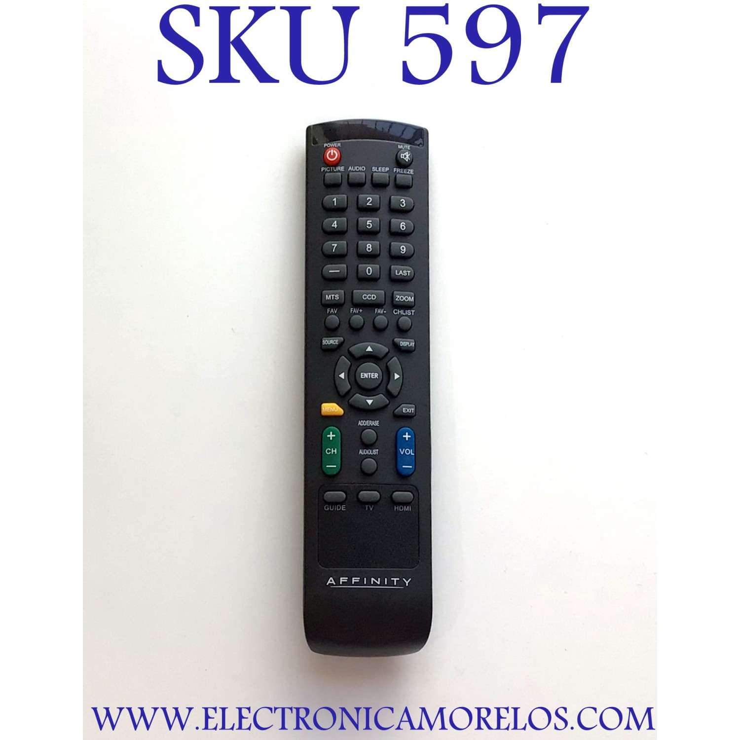 CONTROL REMOTO PARA TV AFFINITY  